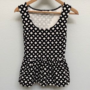 Anthropologie Peplum Tank with back keyhole